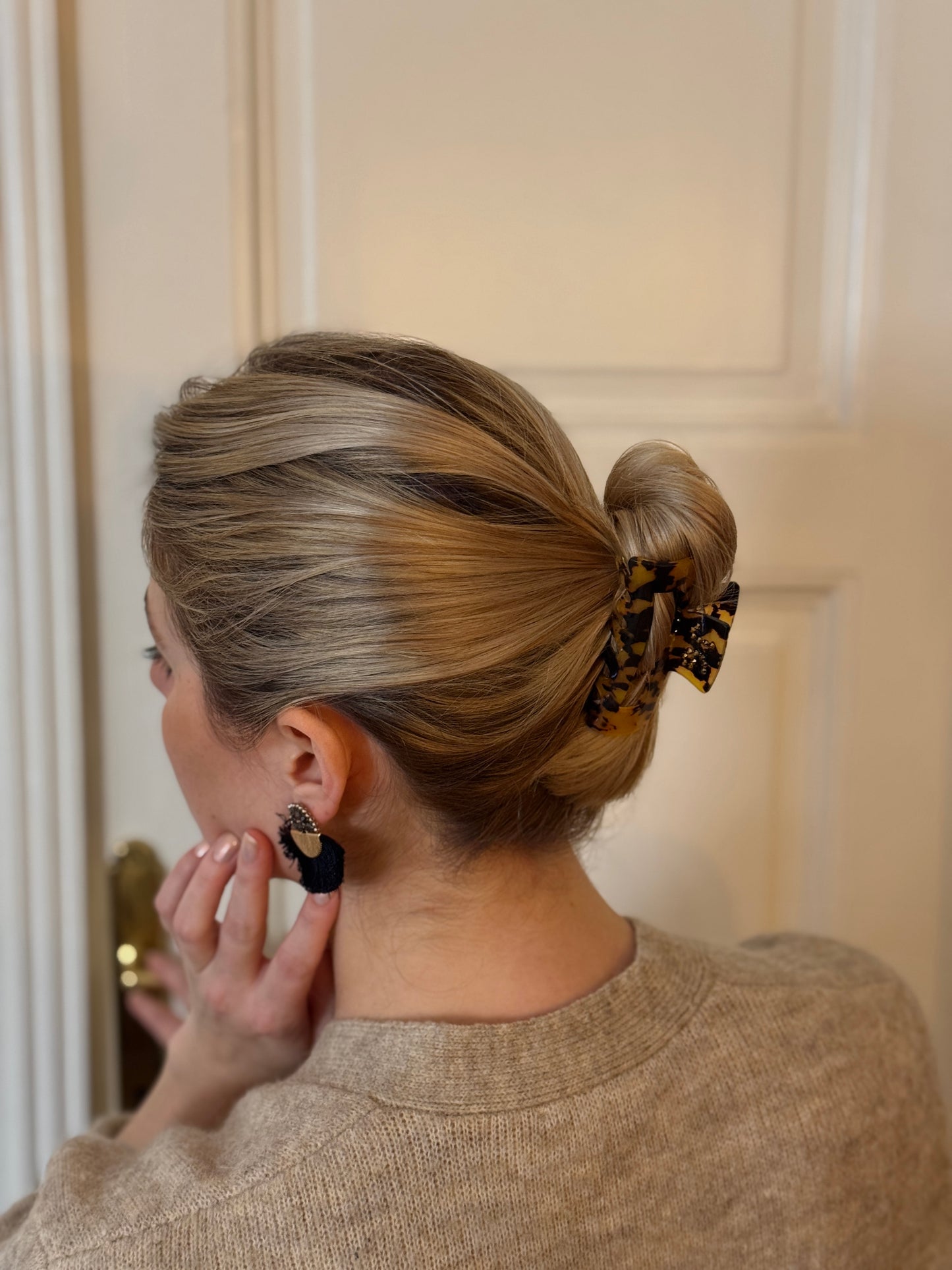 Personalisierte Haarklammer braun schwarz