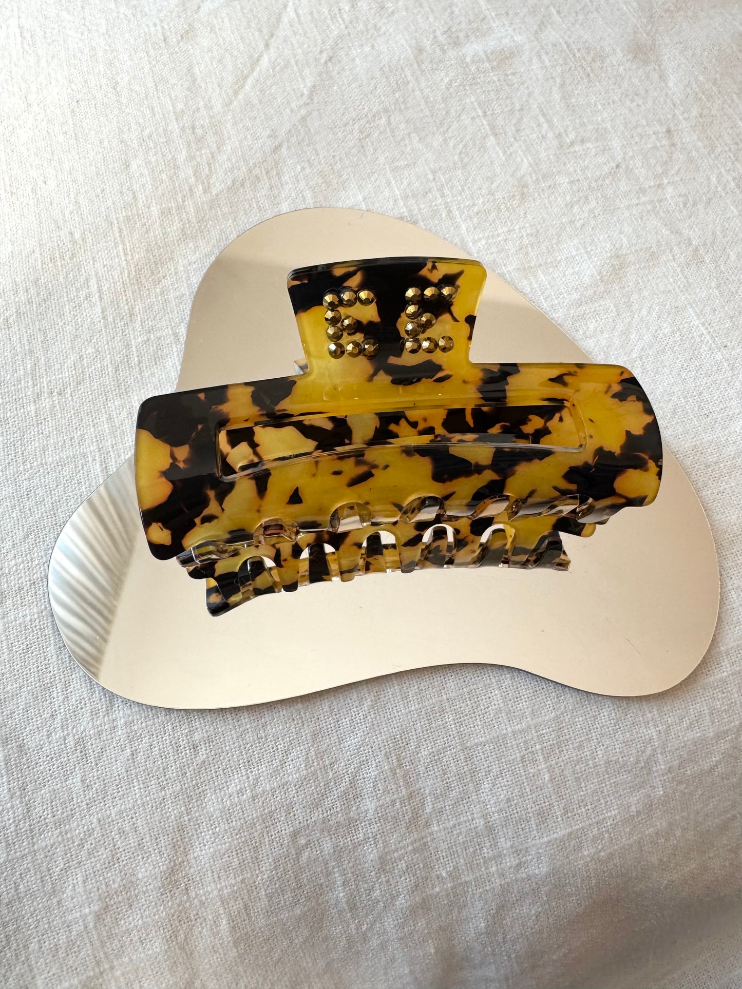 Personalisierte Haarklammer braun schwarz