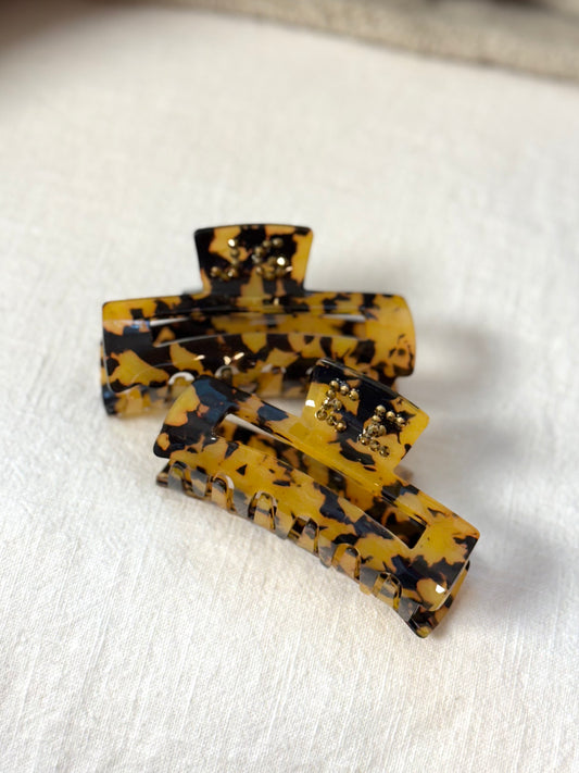 Personalisierte Haarklammer braun schwarz