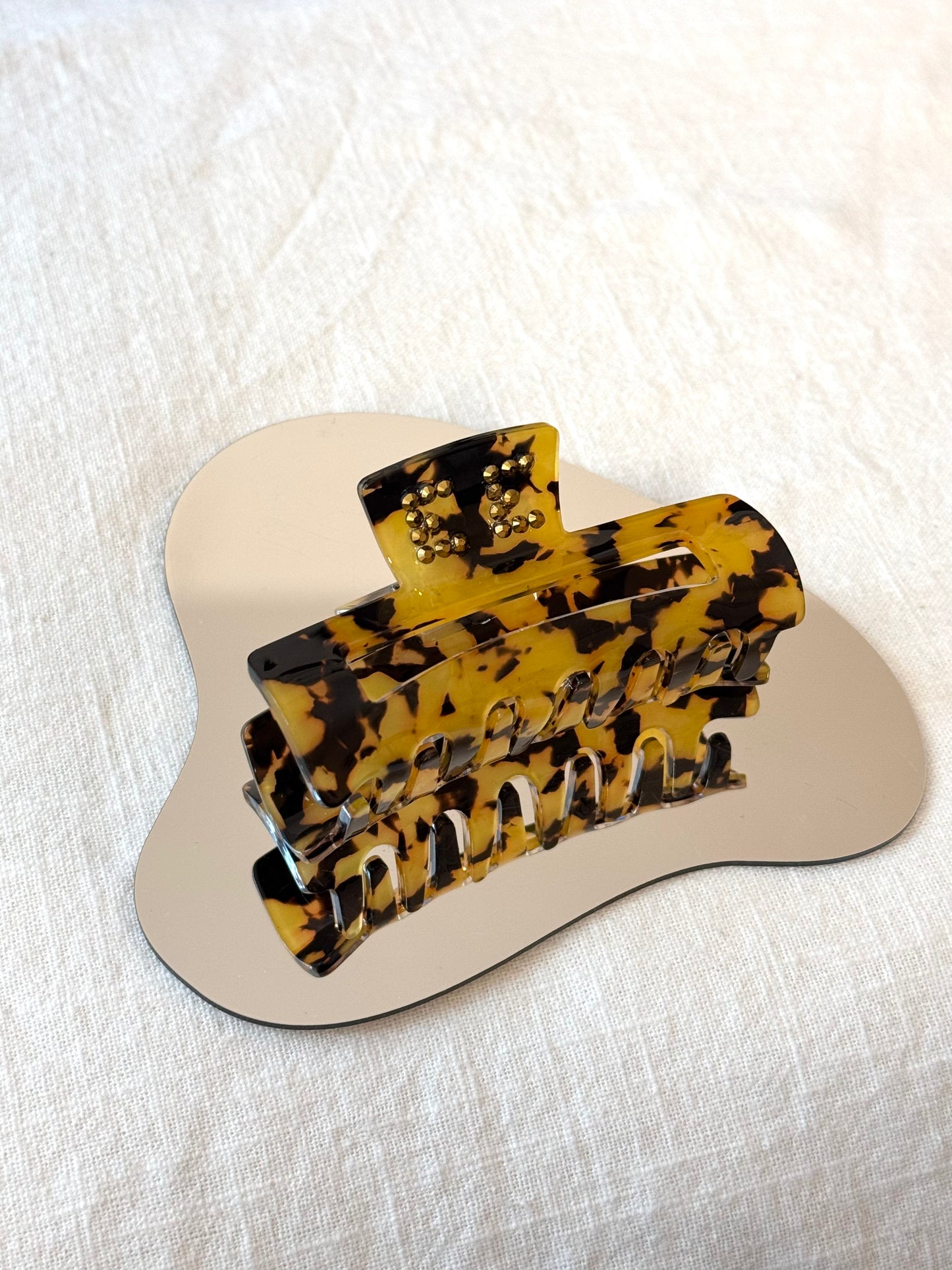 Personalisierte Haarklammer braun schwarz