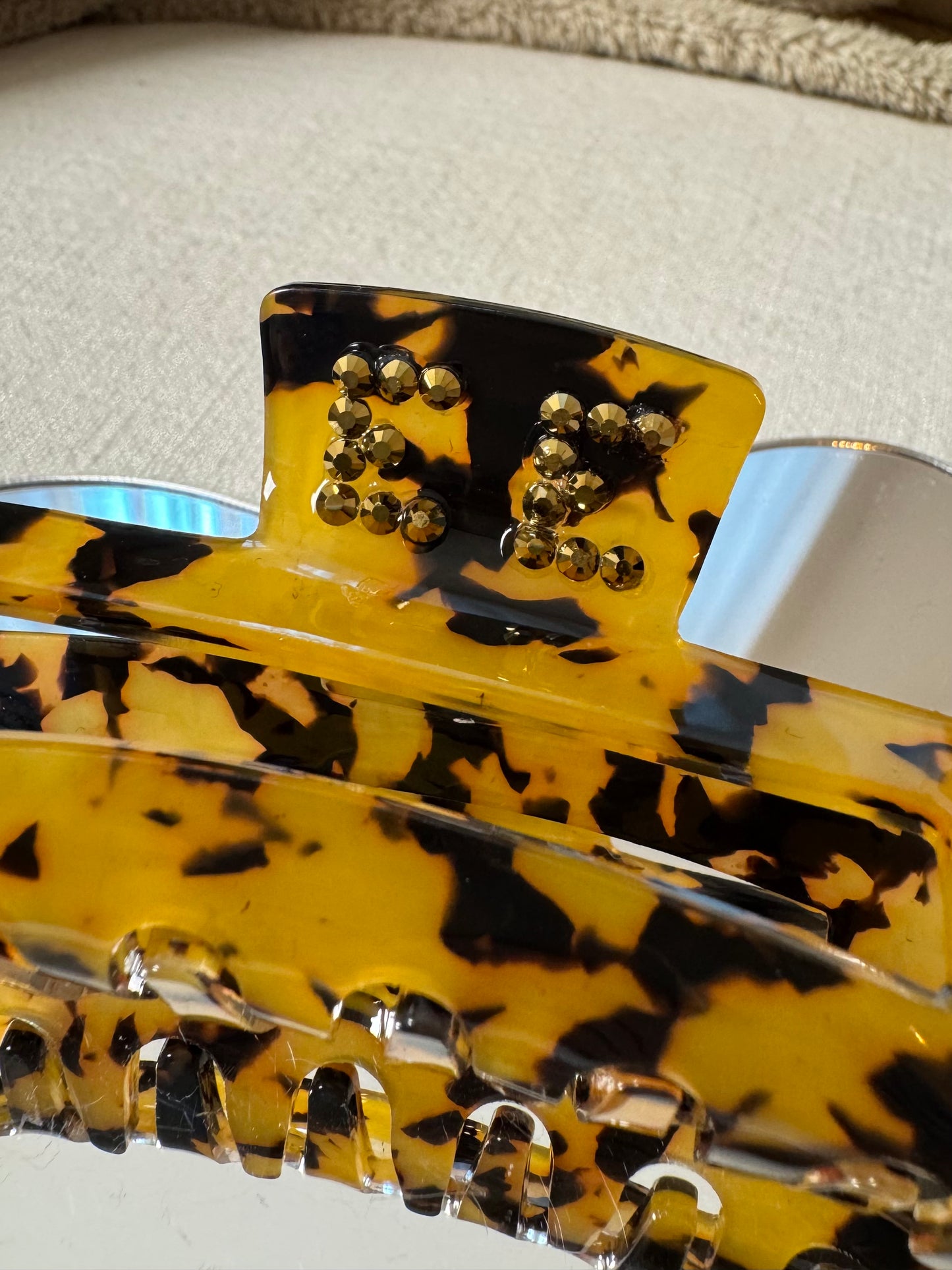 Personalisierte Haarklammer braun schwarz