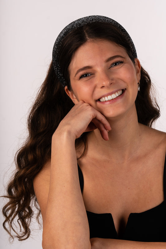 Silber Glitzer Haarreifen